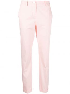 Pantaloni din bumbac cu dungi Boss roz
