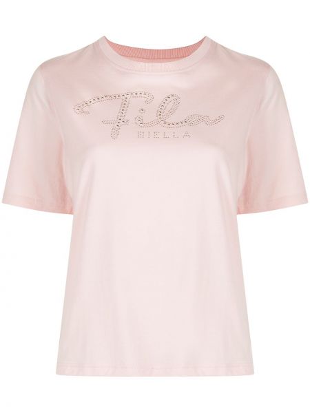 Camiseta de cuello redondo Fila rosa