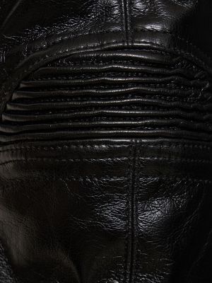 Mākslīgas ādas ādas jaka Coperni melns