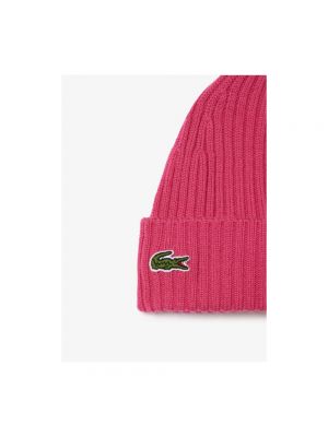 Sombrero de lana Lacoste rosa