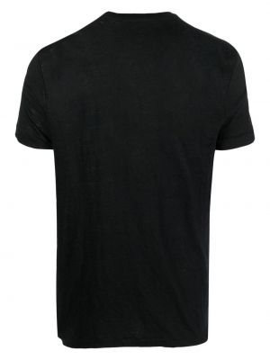 T-shirt en lin avec manches courtes Majestic Filatures noir