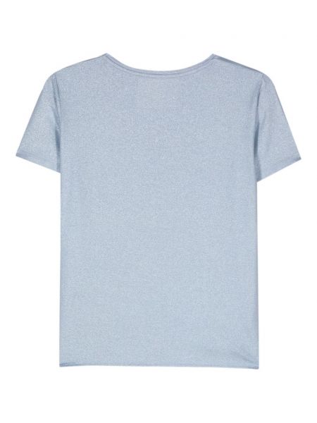 T-shirt mit v-ausschnitt Majestic Filatures blau