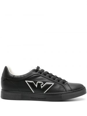 Sneakers με κορδόνια με δαντέλα Emporio Armani μαύρο