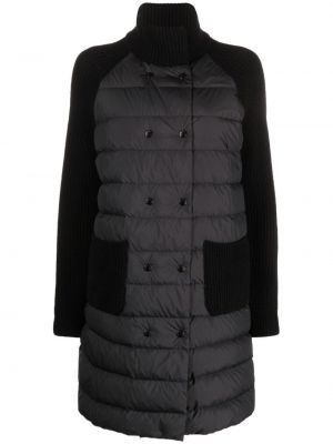 Gyapjú kabát Moncler fekete