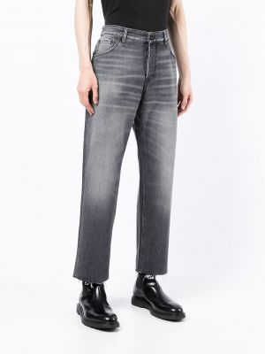 Straight fit džíny s vysokým pasem Pt05 šedé