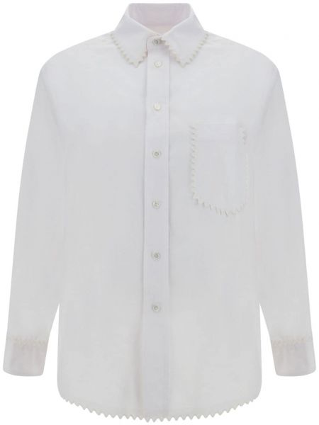 Βαμβακερό πουκάμισο Bottega Veneta λευκό