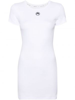 Bavlněné šaty Marine Serre bílé