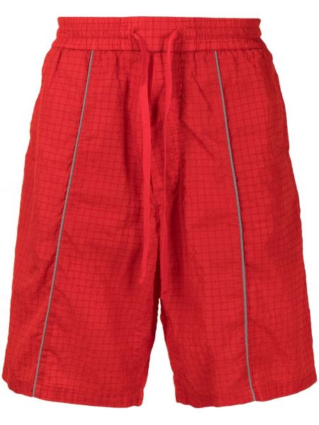 Pantalones cortos deportivos a cuadros Iceberg rojo