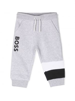 Pantaloni con stampa Boss Kidswear grigio