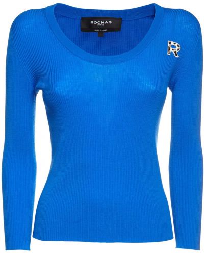 Вовняний светр Rochas, синій