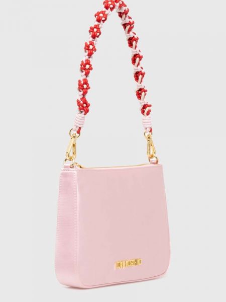 Розовая сумка шоппер Love Moschino