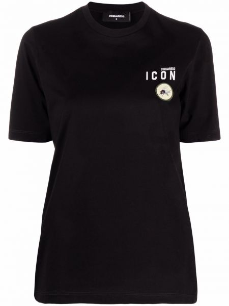 Camiseta con estampado Dsquared2 negro