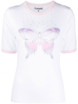 T-shirt à imprimé Ganni blanc