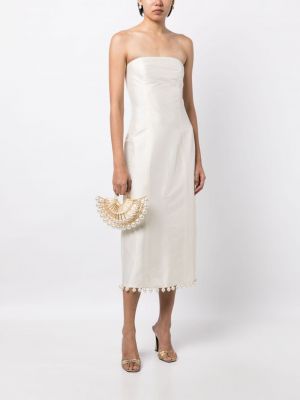 Sukienka midi z perełkami Vanina biała