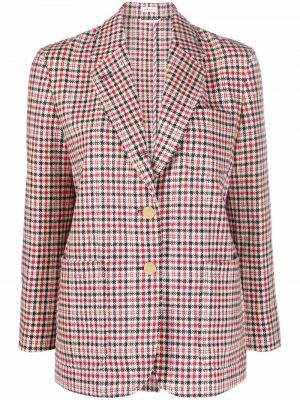 Sjekket lang blazer Thom Browne rød