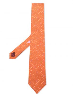 Cravată cu imagine cu stele Ferragamo portocaliu
