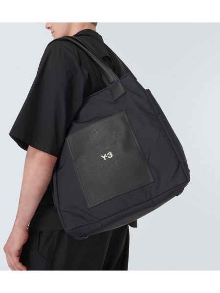 Δερμάτινη τσάντα shopper Y-3 μαύρο