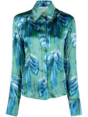 Блуза с панделка с принт Acne Studios