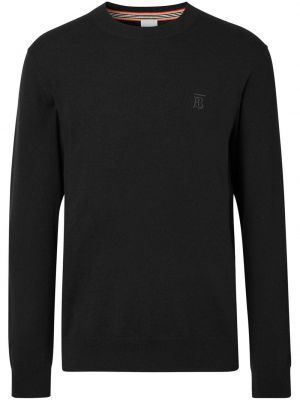Jersey con bordado de tela jersey Burberry negro