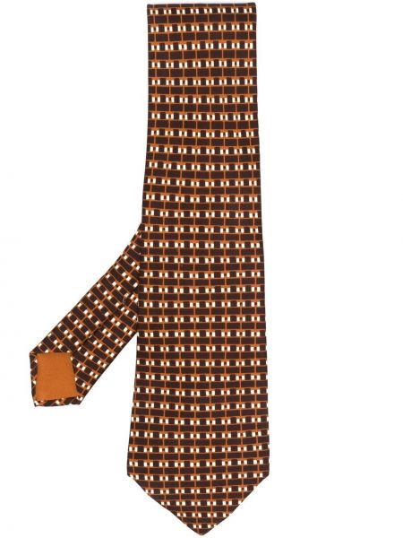 Шелковый галстук с узором Hermès