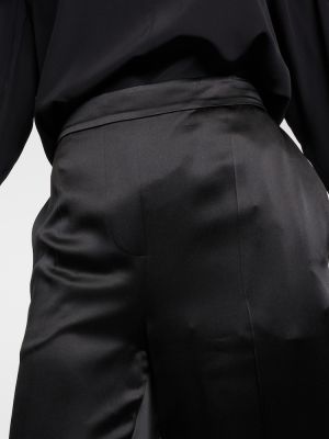 Jedwabne satynowe proste spodnie Joseph czarne