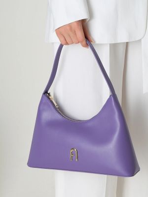 Кожаная сумка Furla фиолетовая