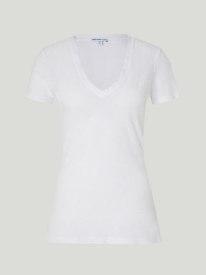 Camiseta de algodón James Perse blanco