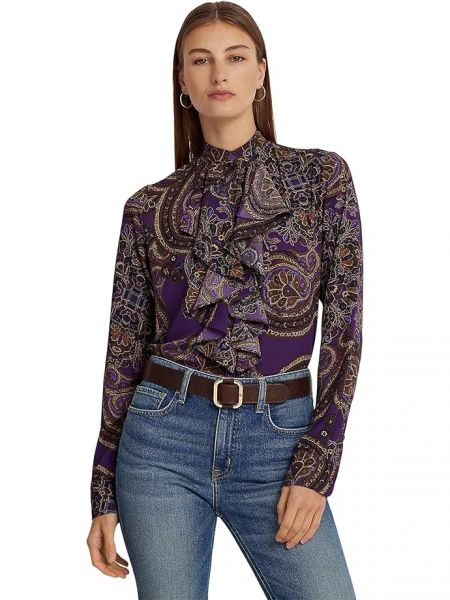 Рубашка с узором пейсли Lauren Ralph Lauren фиолетовая