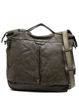 Δερμάτινη τσάντα shopper Officine Creative πράσινο