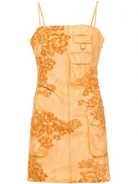 Φόρεμα με τιράντες με σχέδιο Acne Studios πορτοκαλί