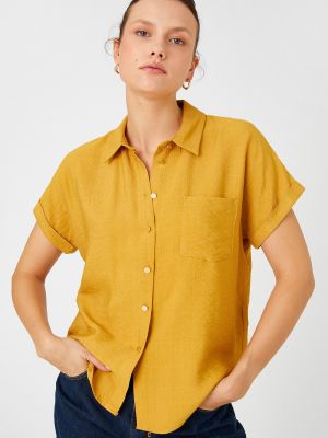 Voľná priliehavá košeľa Koton žltá