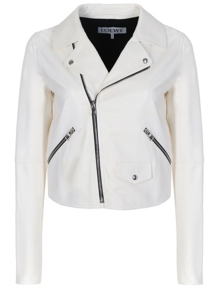 Кожаная куртка Loewe белая