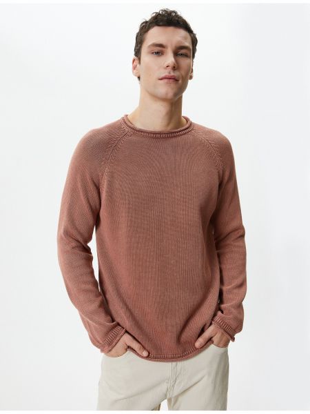 Памучен пуловер Koton златисто