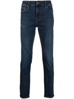 Smal skinny fit-jeans 7 For All Mankind blå