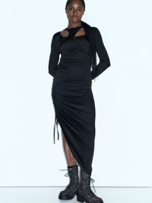 Длинное платье с драпировкой Befree черное