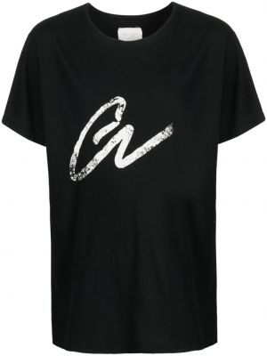 T-shirt en coton à imprimé Greg Lauren noir