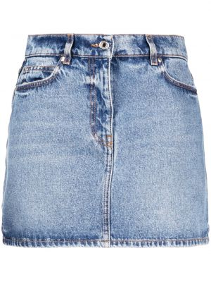Klasické bavlněné džínová sukně na zip Msgm - modrá
