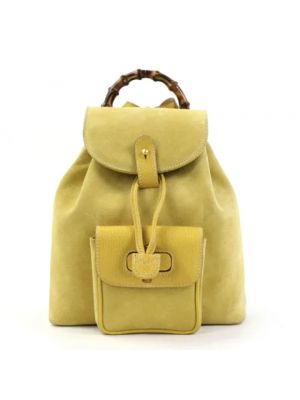Plecak bambusowy Gucci Vintage żółty
