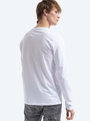Tricou cu mânecă lungă din bumbac Alpha Industries alb
