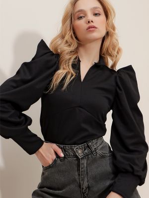 Bluzka Trend Alaçatı Stili czarna