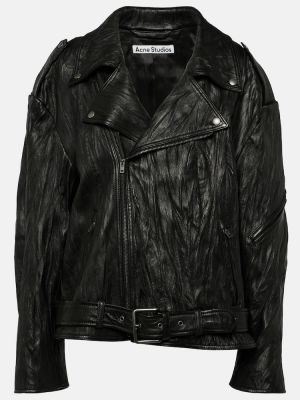Oversized kožená bunda Acne Studios černá