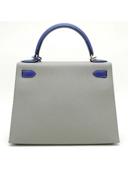 Bolsa de hombro de cuero retro Hermès Vintage gris