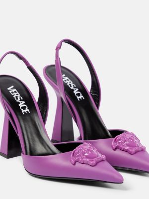 Calzado de cuero Versace violeta