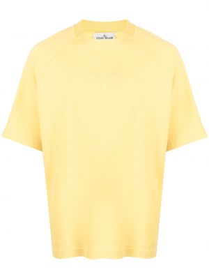 Тениска бродирана Stone Island жълто