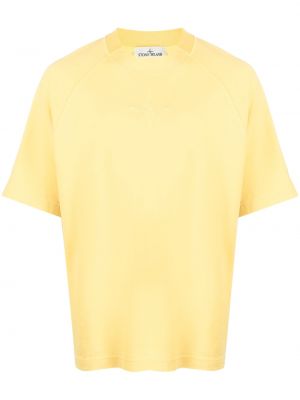 T-shirt med broderi Stone Island gul