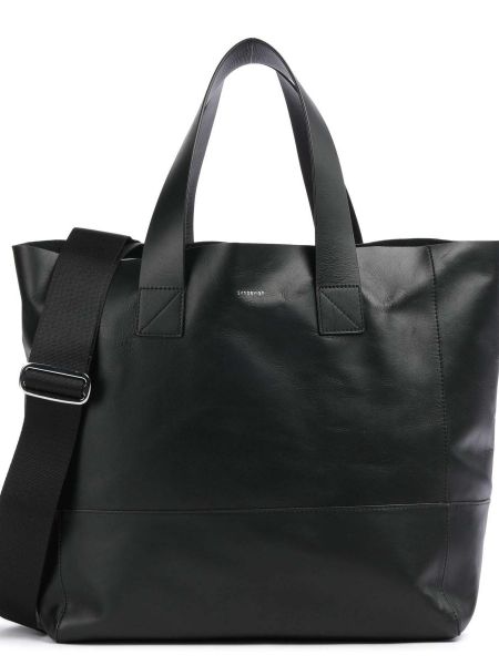 Кожаная сумка шоппер Sandqvist черная