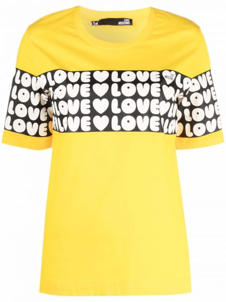Camiseta con estampado Love Moschino amarillo