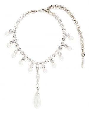 Naszyjnik z perełkami z kryształkami Alessandra Rich srebrny