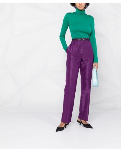 Pantalones de cintura alta Prada violeta