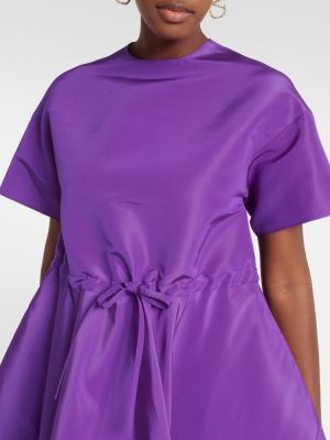 Svilena midi obleka Valentino vijolična